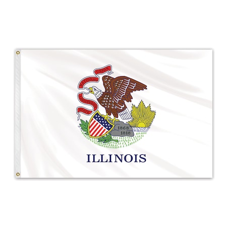 Global Flags Unlimited Illinois Outdoor Nylon Flag 4'x6' 200226